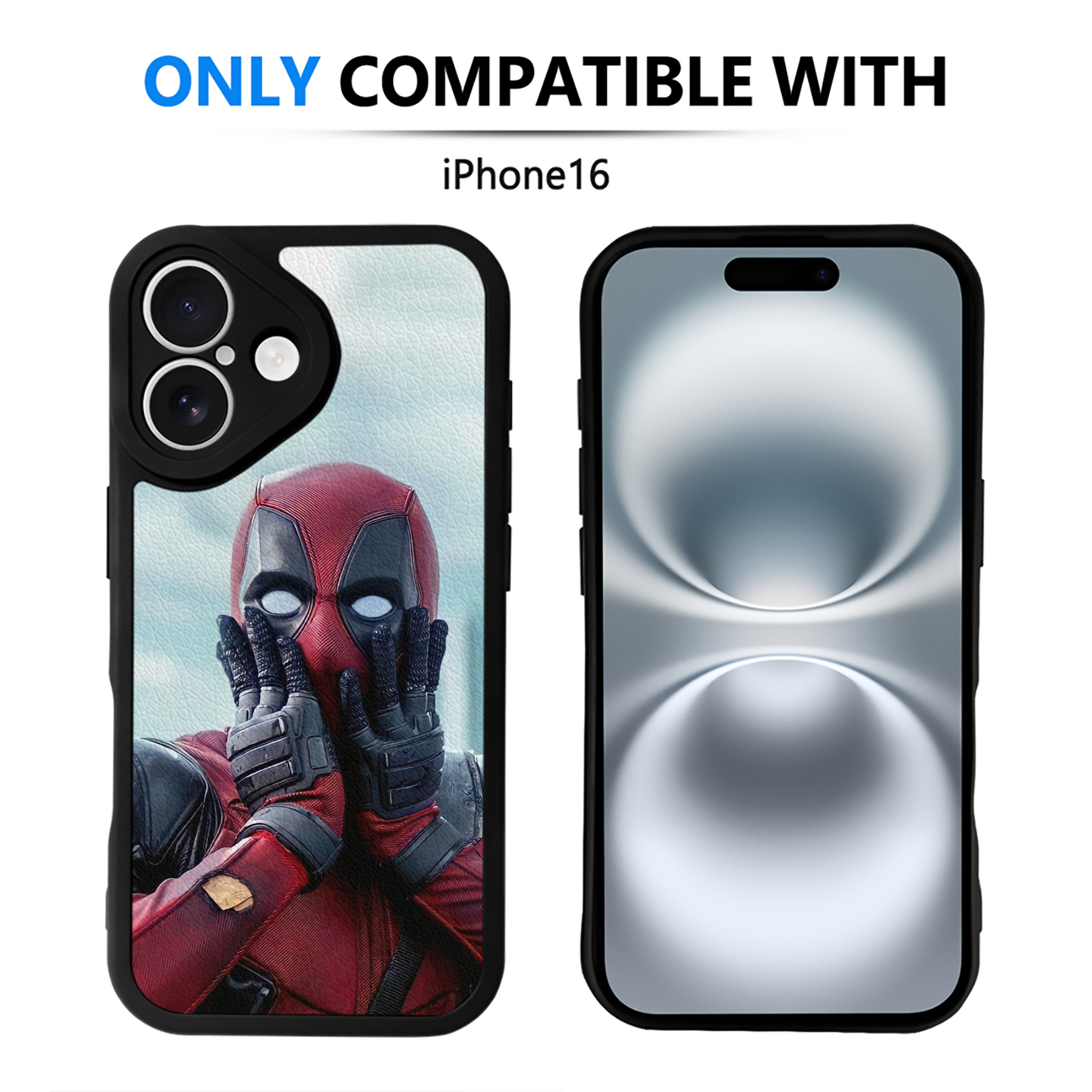 （画像用） Deadpool デッドプール 【iPhone 16シリーズ対応】シリコンスマホケース（レザー調） 材質：シリコン